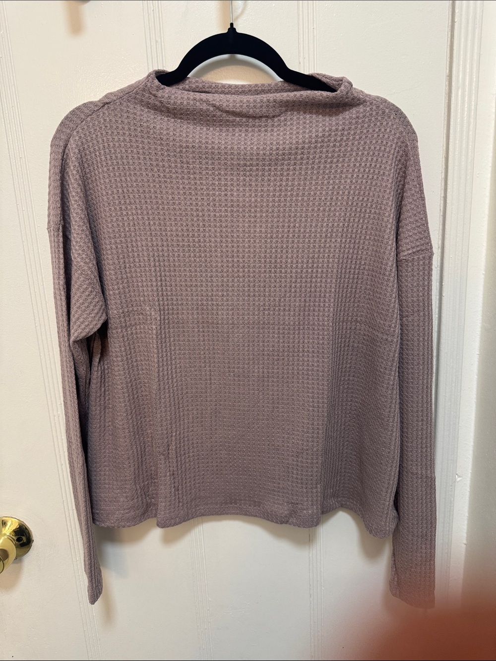 Sunday in Brooklyn Waffle Knit Cowl Neck Sweater - Mauve
